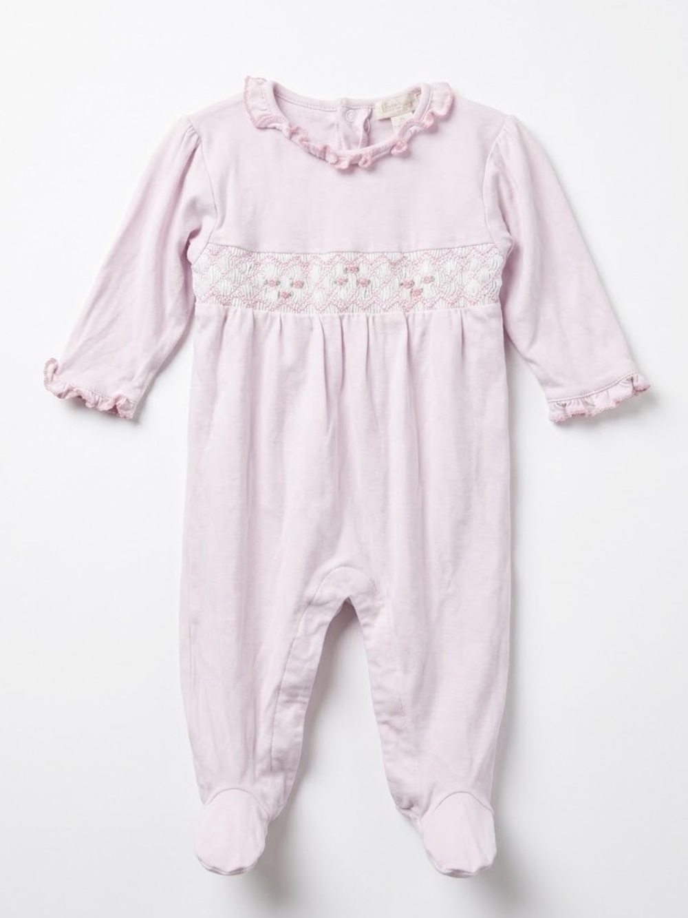 Kissy Kissy Smocked Pink Floral Jumper 3-6 Months One Piece Jumpsuit